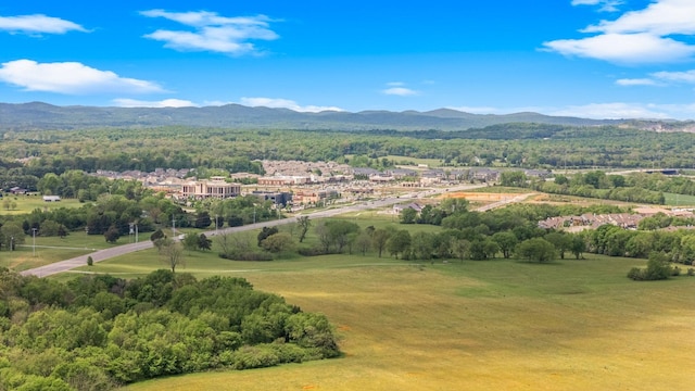 aerial view with a mountain view