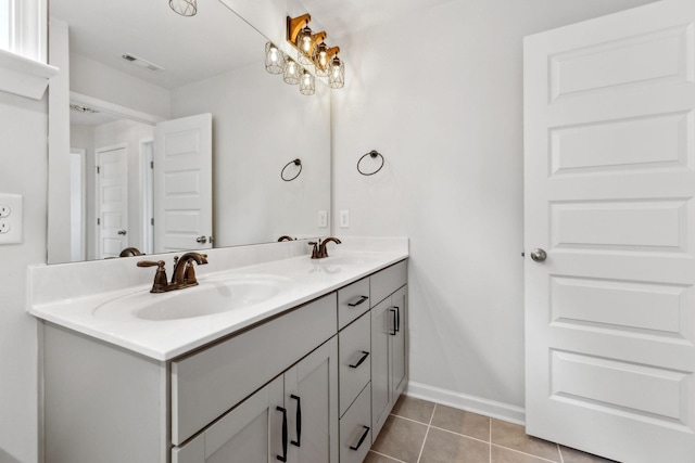 3227 Brookberry Ln, Murfreesboro, TN 37129 - bathroom with double vanity, tile patterned flooring, and baseboards