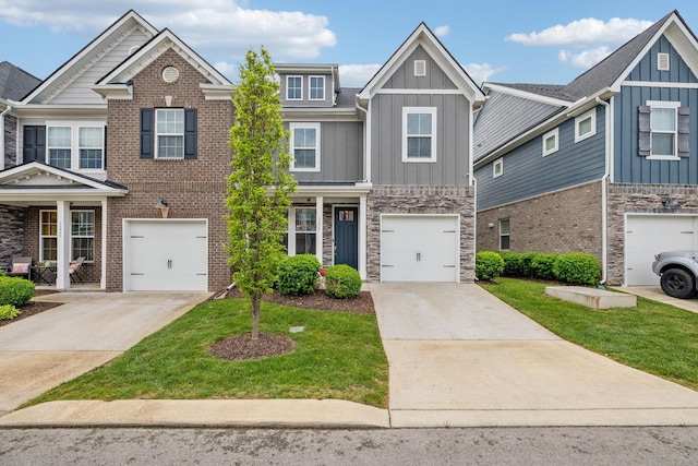 3227 Brookberry Ln, Murfreesboro, TN 37129 - view of front of property with board and batten siding, concrete driveway, and stone siding