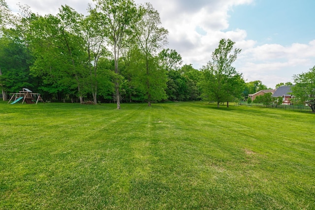 view of yard featuring a playground