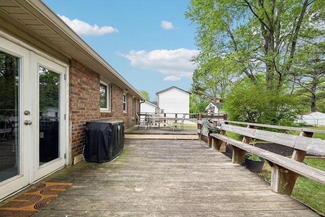 2608 Walnut Ln, Murfreesboro, TN 37129 - wooden terrace with outdoor dining area