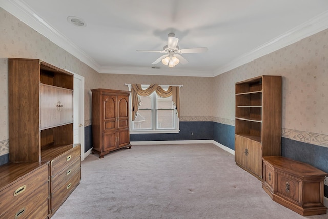 5112 Herschel Spears Cir, Brentwood, TN 37027 - interior space with crown molding, wallpapered walls, and light carpet