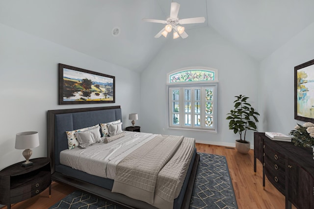 5112 Herschel Spears Cir, Brentwood, TN 37027 - bedroom with lofted ceiling, wood finished floors, and a ceiling fan