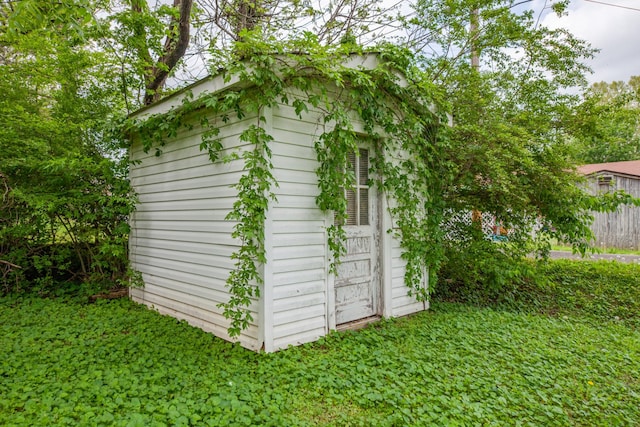 view of shed