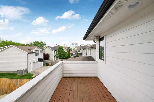 balcony with a residential view