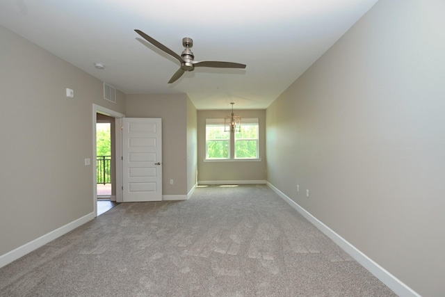 141 Saundersville Rd Unit 1305, Hendersonville, TN 37075 - spare room with baseboards, visible vents, a ceiling fan, and carpet floors