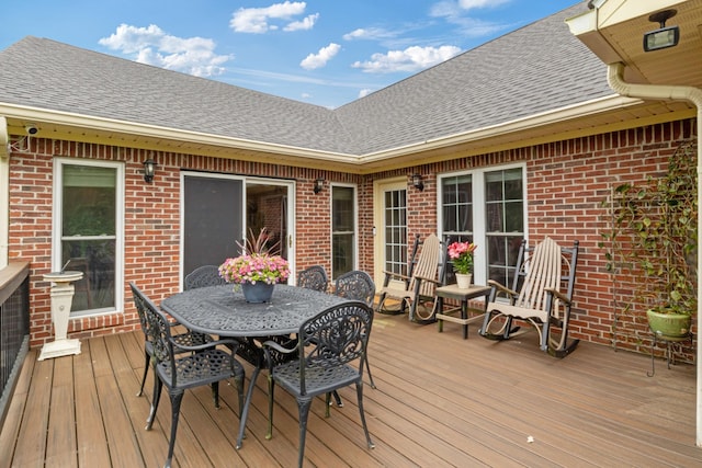 3668 Stonecreek Dr, Spring Hill, TN 37174 - wooden deck with outdoor dining area