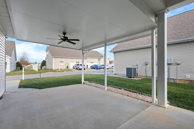 184 Whitman Aly, Clarksville, TN 37043 - view of patio / terrace featuring central AC, ceiling fan, and a residential view