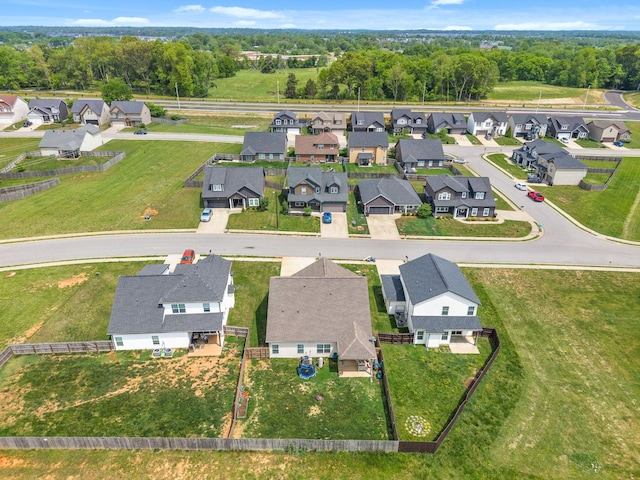 aerial view with a residential view