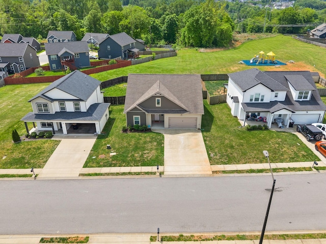 birds eye view of property featuring a residential view