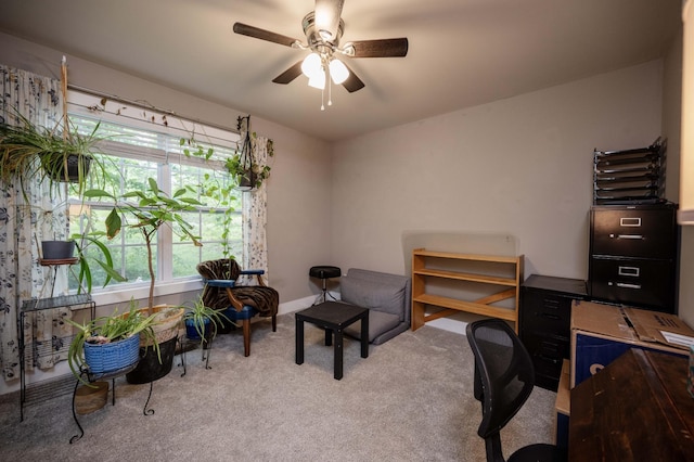 675 Hog Back Ridge Rd, Bethpage, TN 37022 - office with carpet flooring and a ceiling fan