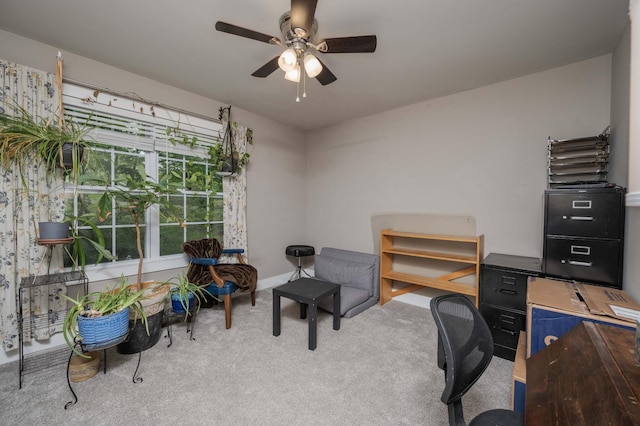 675 Hog Back Ridge Rd, Bethpage, TN 37022 - carpeted office featuring a ceiling fan and baseboards