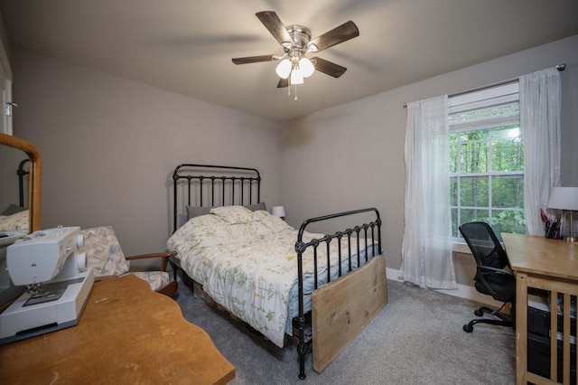 675 Hog Back Ridge Rd, Bethpage, TN 37022 - carpeted bedroom featuring an office area and a ceiling fan