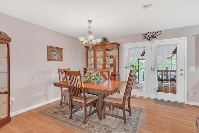 1368 Jason Cir, Ashland City, TN 37015 - dining room featuring baseboards, a chandelier, and light wood-style floors