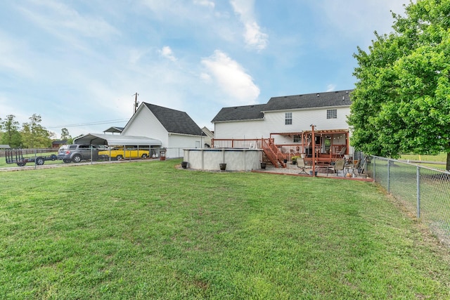 1368 Jason Cir, Ashland City, TN 37015 - view of yard with a wooden deck, stairway, and a fenced backyard