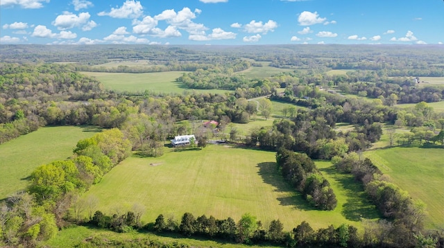 bird's eye view featuring a rural view