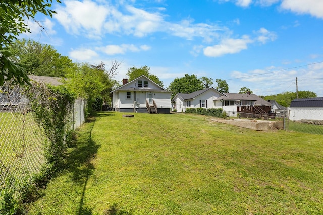view of yard with fence