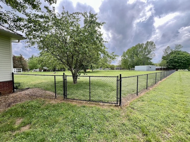 view of yard featuring fence