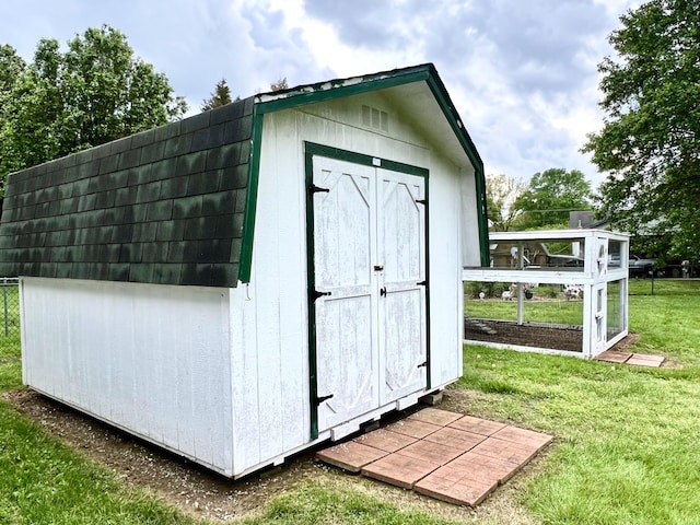 view of shed