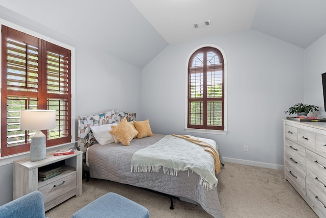 1004 Sattui Ct, Franklin, TN 37064 - bedroom featuring lofted ceiling, light colored carpet, and baseboards