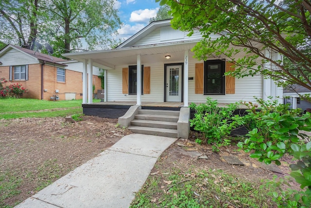 bungalow-style home with covered porch