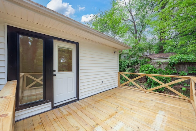 wooden terrace with fence