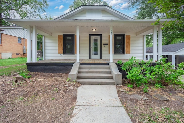 bungalow-style house featuring a porch