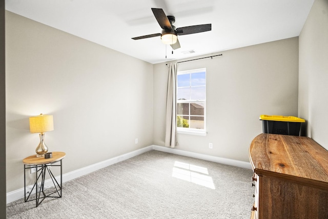 123 Saddlewood Ln, Hendersonville, TN 37075 - interior space with baseboards, visible vents, ceiling fan, and carpet
