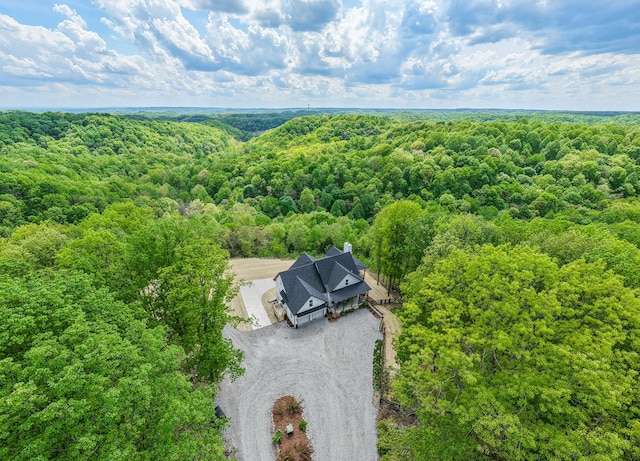 bird's eye view with a forest view