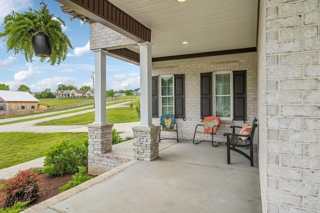 view of patio with covered porch