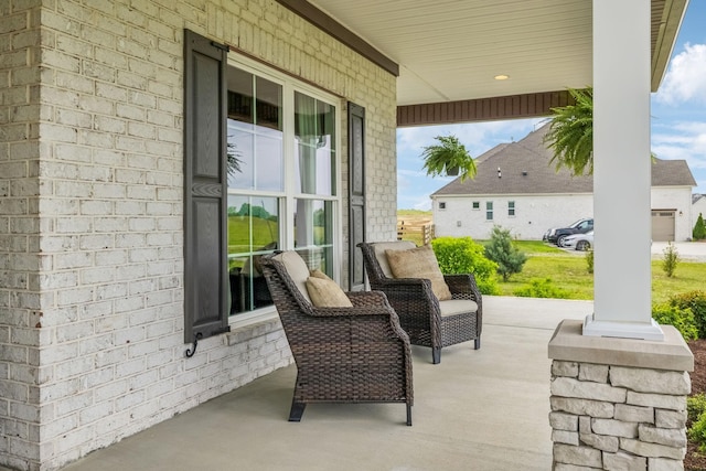 view of patio with a porch