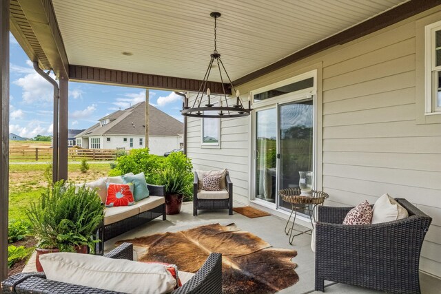 view of patio with an outdoor hangout area