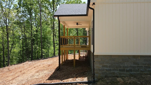 2775 Mayne Trace Rd, Waverly, TN 37185 - view of side of property with ceiling fan and roof with shingles