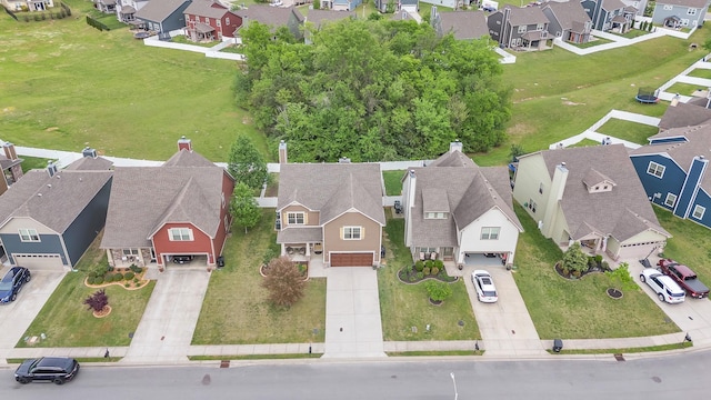 bird's eye view with a residential view