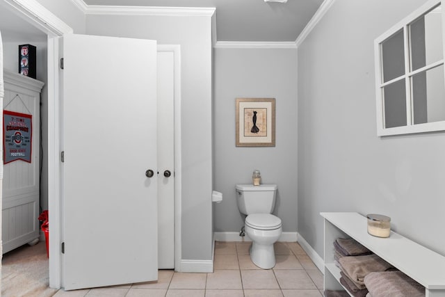 209 Green Valley Blvd, Franklin, TN 37064 - bathroom featuring crown molding, toilet, baseboards, and tile patterned flooring