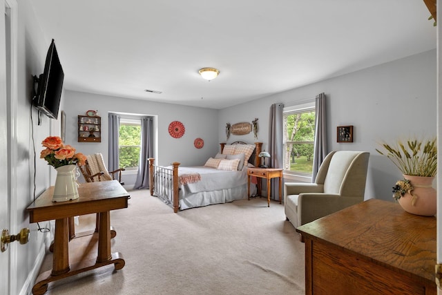 209 Green Valley Blvd, Franklin, TN 37064 - bedroom featuring visible vents, light carpet, and multiple windows