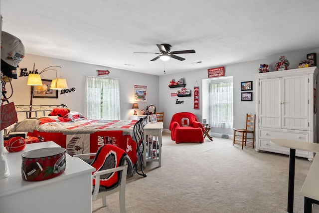 209 Green Valley Blvd, Franklin, TN 37064 - bedroom featuring multiple windows, carpet, and a ceiling fan