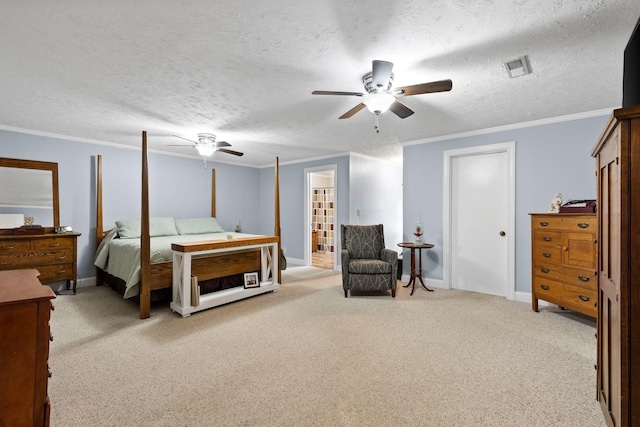 209 Green Valley Blvd, Franklin, TN 37064 - bedroom with ceiling fan, ornamental molding, light carpet, and visible vents