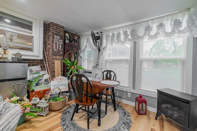 dining area featuring wood finished floors