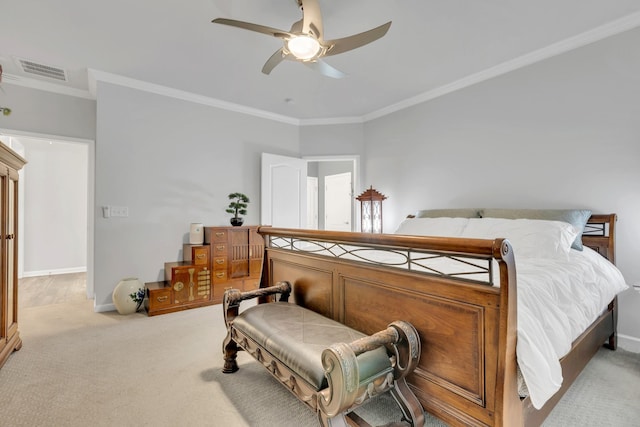 1072 Sumner Grv, Spring Hill, TN 37174 - bedroom featuring visible vents, baseboards, crown molding, and light carpet