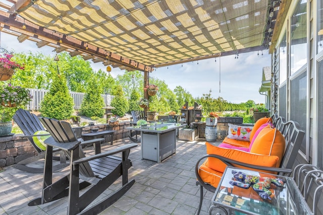 1072 Sumner Grv, Spring Hill, TN 37174 - view of patio / terrace featuring fence and a pergola