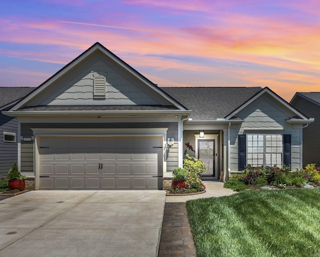 1072 Sumner Grv, Spring Hill, TN 37174 - ranch-style home featuring a shingled roof, an attached garage, driveway, and a front yard