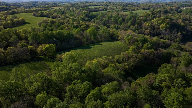 bird's eye view featuring a view of trees