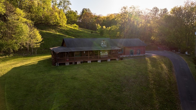 bird's eye view with a forest view