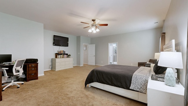 524 Burchell Ln, Columbia, TN 38401 - bedroom featuring baseboards, a ceiling fan, and light colored carpet