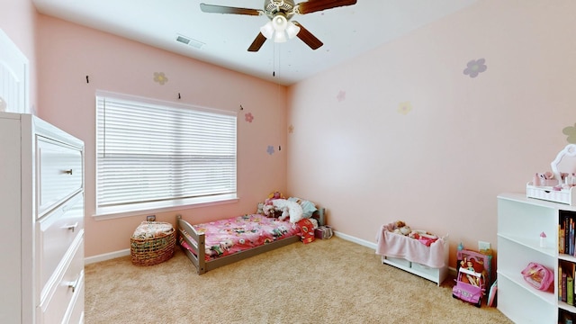 524 Burchell Ln, Columbia, TN 38401 - bedroom featuring carpet flooring, a ceiling fan, baseboards, and visible vents