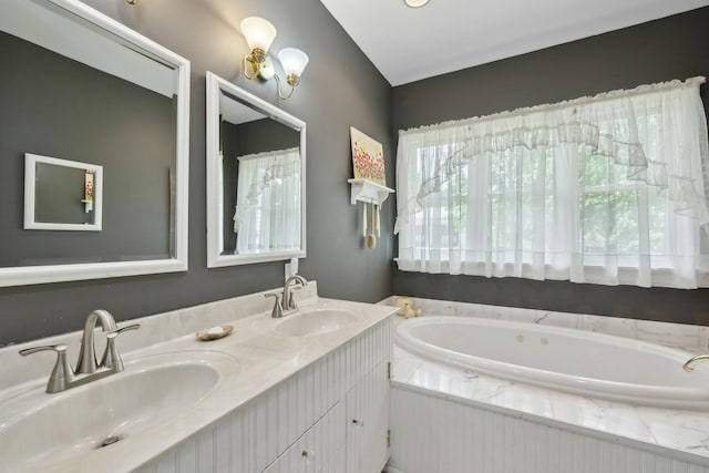 1494 Grant Rd, Watertown, TN 37184 - bathroom featuring double vanity, a wealth of natural light, and a sink