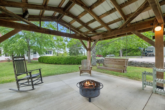 1494 Grant Rd, Watertown, TN 37184 - view of patio / terrace featuring a gazebo and a fire pit