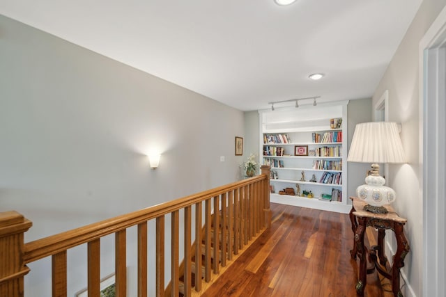 1494 Grant Rd, Watertown, TN 37184 - hall with built in features, hardwood / wood-style flooring, and an upstairs landing