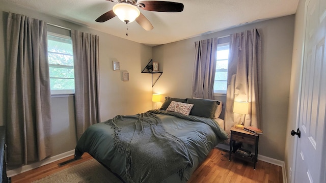 4471 Seminary Rd, Smyrna, TN 37167 - bedroom with a ceiling fan, visible vents, wood finished floors, and baseboards